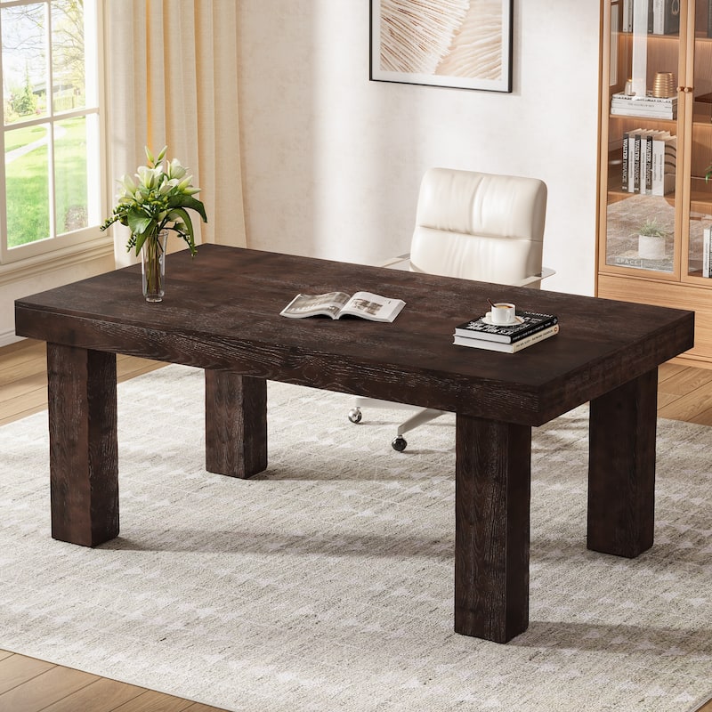 63 Inch Solid Wood Executive Desk for Home Ofiice
