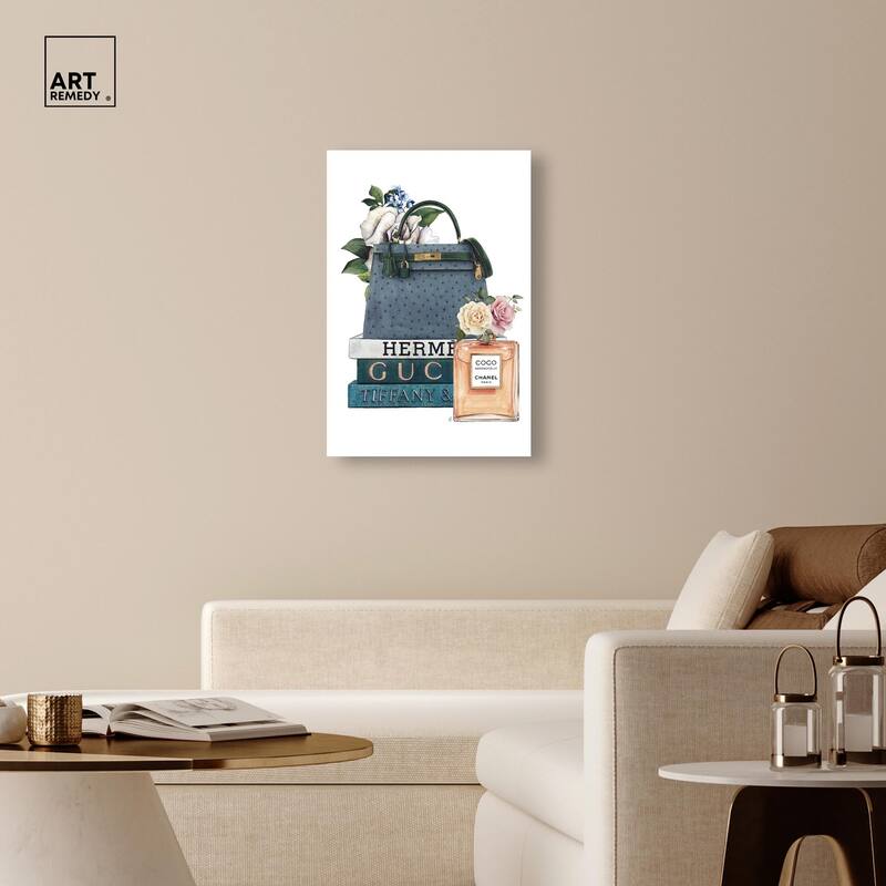 Books and Coco Orange Canvas by Art Remedy, Gallery Wrapped