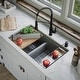 preview thumbnail 8 of 14, Karran QUWS-880 Undermount 32-1/2 in. Double Equal 50/50 Bowl Workstation Kitchen Sink
