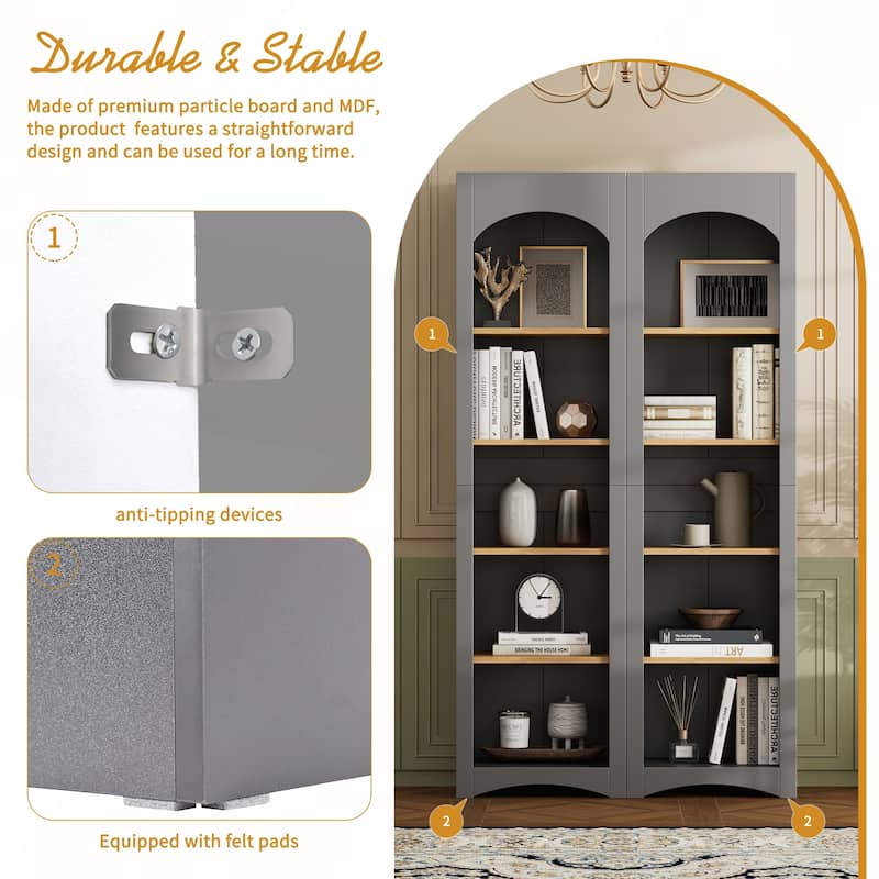 Free Standing 5 Tier Bookshelves