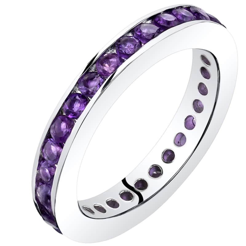 Sterling Silver 1 ct Amethyst Birthstone Ring
