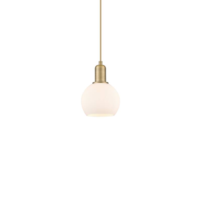 Innovations Lighting 716-1P-9-6 Athens Pendant Athens 6" Wide Mini - Brushed Brass / Matte White
