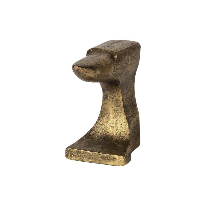 HomeRoots Set of Two 6" Gold Metal Decorative Bookends - 6.2992" H x 3.5433" W x 11.811" D