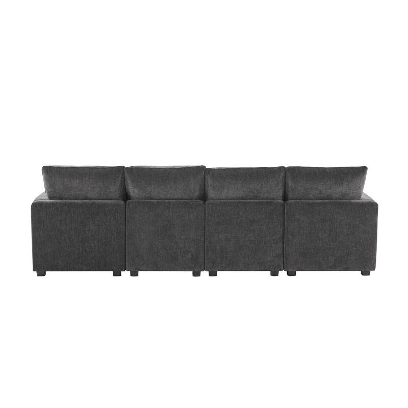 Modular Sectional Sofa Sets with Chaise, Free Combination Couch U Shape Sectional Sofa with Removable Ottomans for Living Room