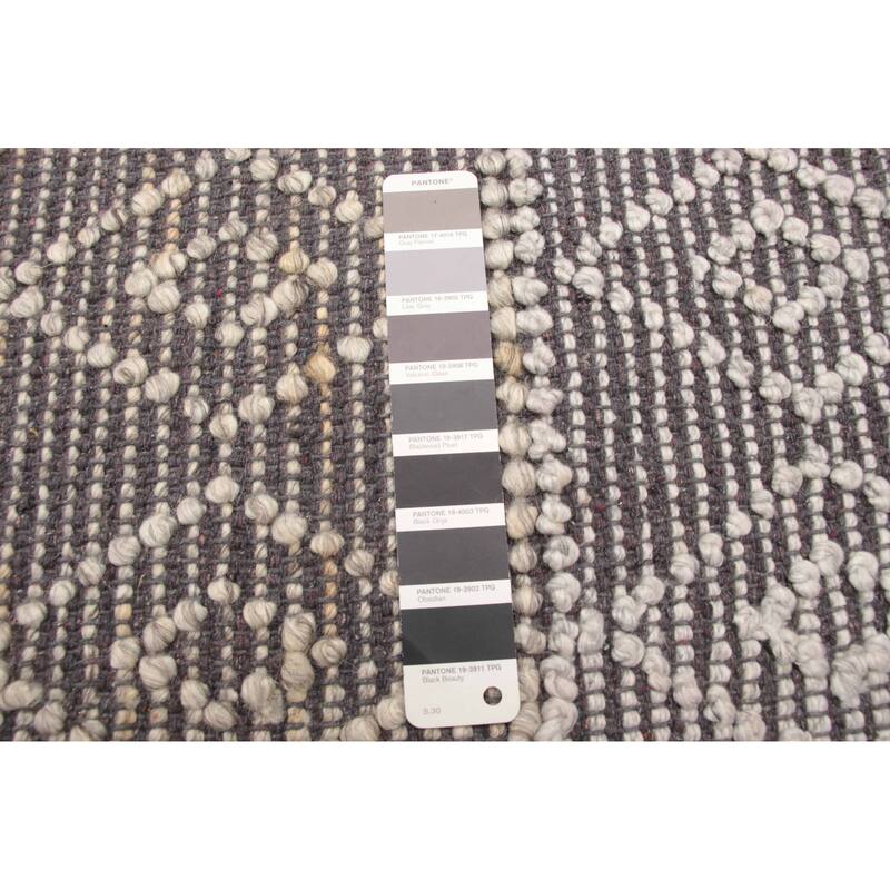 ECARPETGALLERY Braid weave Sienna Grey Wool Rug - 5'0 x 7'10