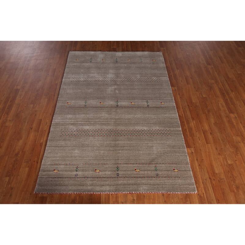 Gabbeh Indian Area Rug Handmade Multi-Color Wool Carpet - 5'0" x 7'9"