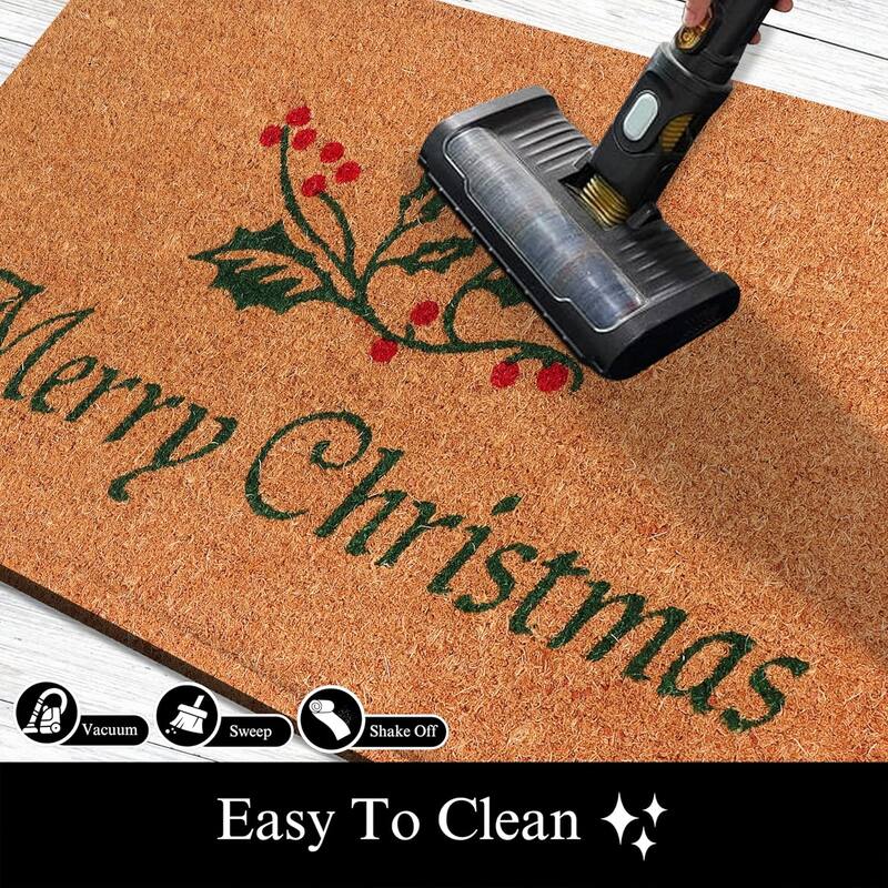 A1HC Natural Coco Coir Door Mat with Heavy Duty Non-Slip PVC Backing - 18" x 30", Easy to Clean