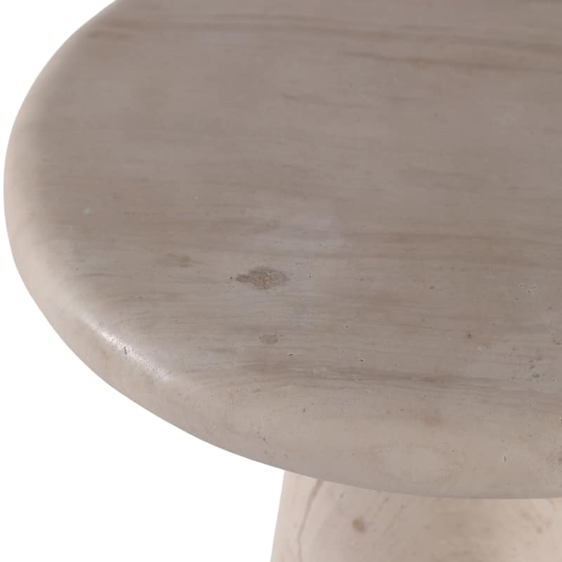 Marble Stone Accent Table Valencia Design for Home Decor - 22" Ivory - 10" x 10" x 21.75"