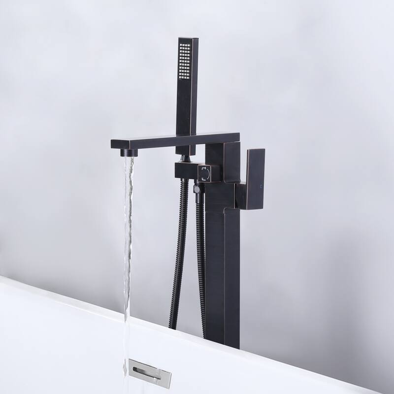 WOWOW Single-Handle Freestanding Tub Faucet with Handheld Shower