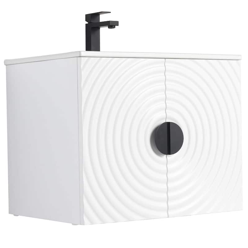 Pellabay Modern Bathroom Vanity with Fluted Circular Doors - Sink Included