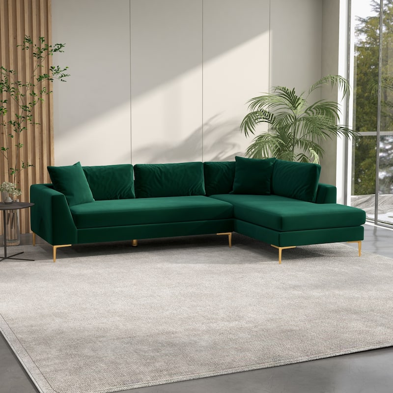 Mae Mid Century Modern Velvet Corner Sectional Sofa