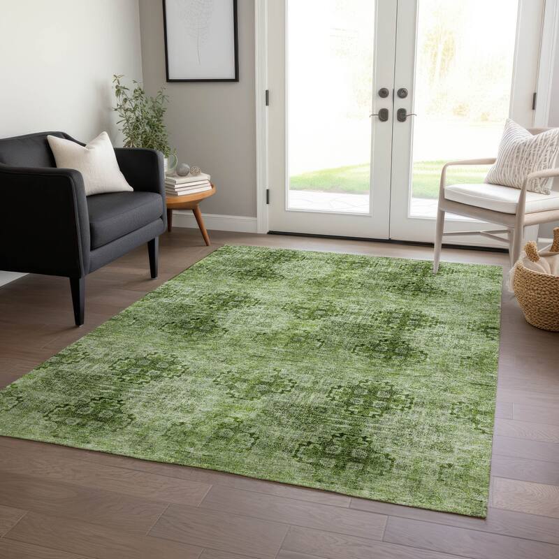 Almoro Graceful Floral Weather Resistant Timeless Fusion Runner Outdoor Rug