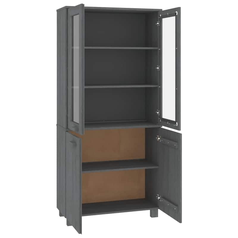 vidaXL Drawer Cabinet Display Cabinet for Living Room HAMAR Solid Wood Pine - 33.5" x 13.8" x 70.9"
