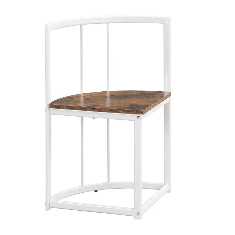 Modern 7-Piece Metal Frame Dining Table Set with Half-Round Table & 6 Chairs