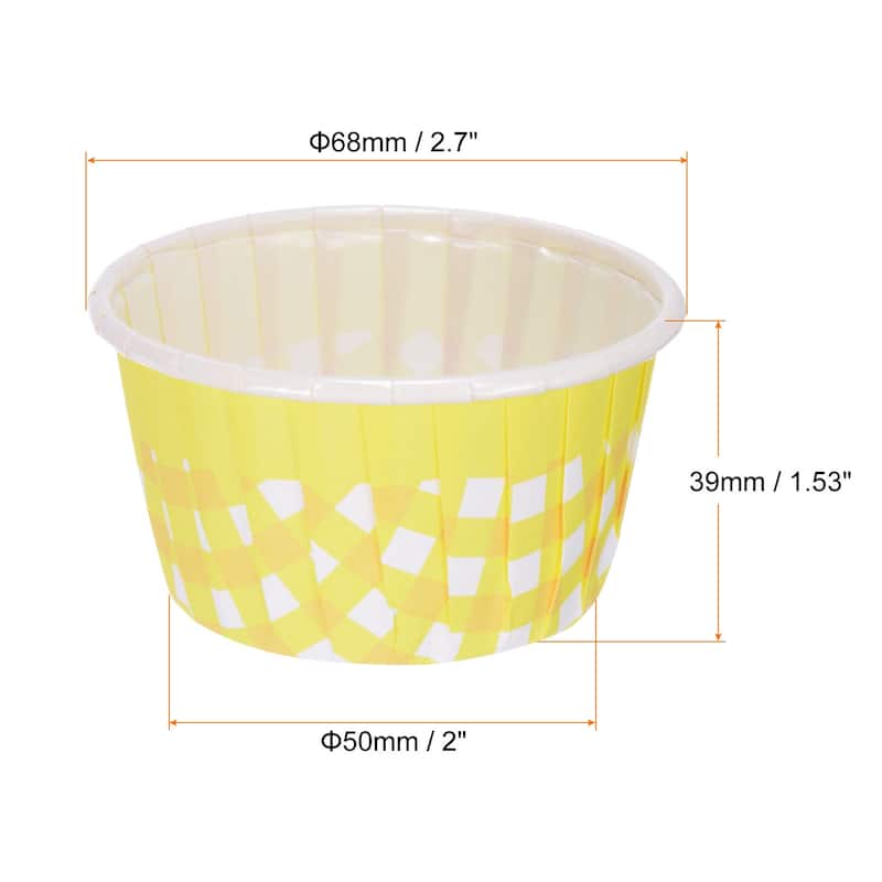 50 Pcs Standard Cupcake Cups Oven Safe Baking Cups - Light Yellow