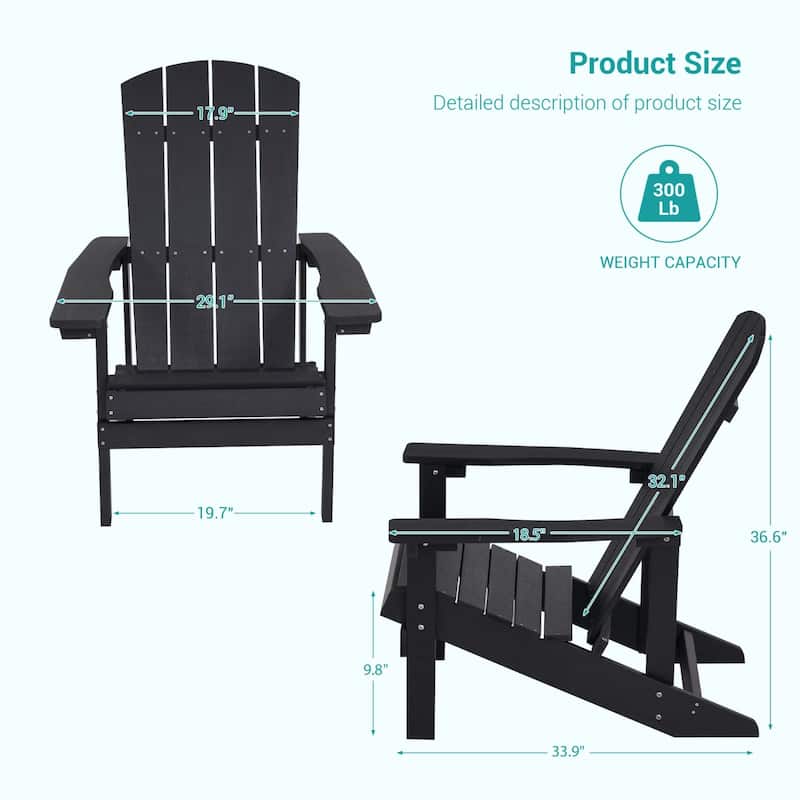 Bonosuki Outdoor HIPS Weather-Resistant Plastic Adirondack Chairs