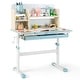 preview thumbnail 8 of 6, Kids Study Desk Height Adjustable Writing Table w/ Tilt Desktop Blue