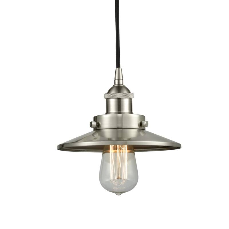 Innovations Lighting 616-1PH-6-8 Railroad Pendant Railroad 8" Wide - Brushed Satin Nickel