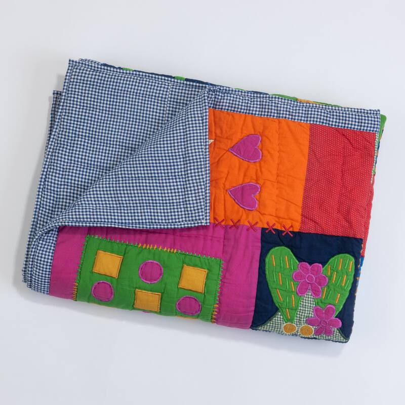 Animal World, Baby Quilt - Multicolored