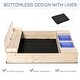 preview thumbnail 5 of 6, Wooden Kids Sandbox Equipped with Backrest and 2 Storage Boxes with Lids - 47.25"L x 47.25"W x 15.75"H