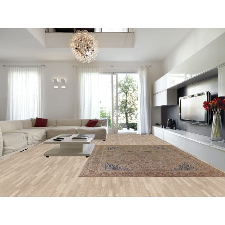 Hand Knotted Oriental 100% Wool Carpet Traditional Floral Peach Kashmar Area Rug - 12' 7'' X 9' 6''