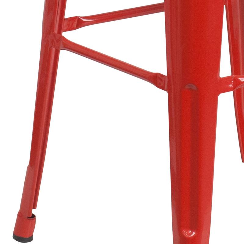 4 Pack 30" High Backless Metal Indoor-Outdoor Barstool with Square Seat