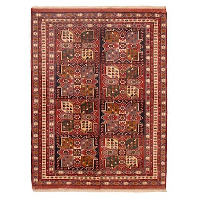 ECARPETGALLERY Hand-knotted Melis Dark Copper Wool Rug - 4'1 x 5'5