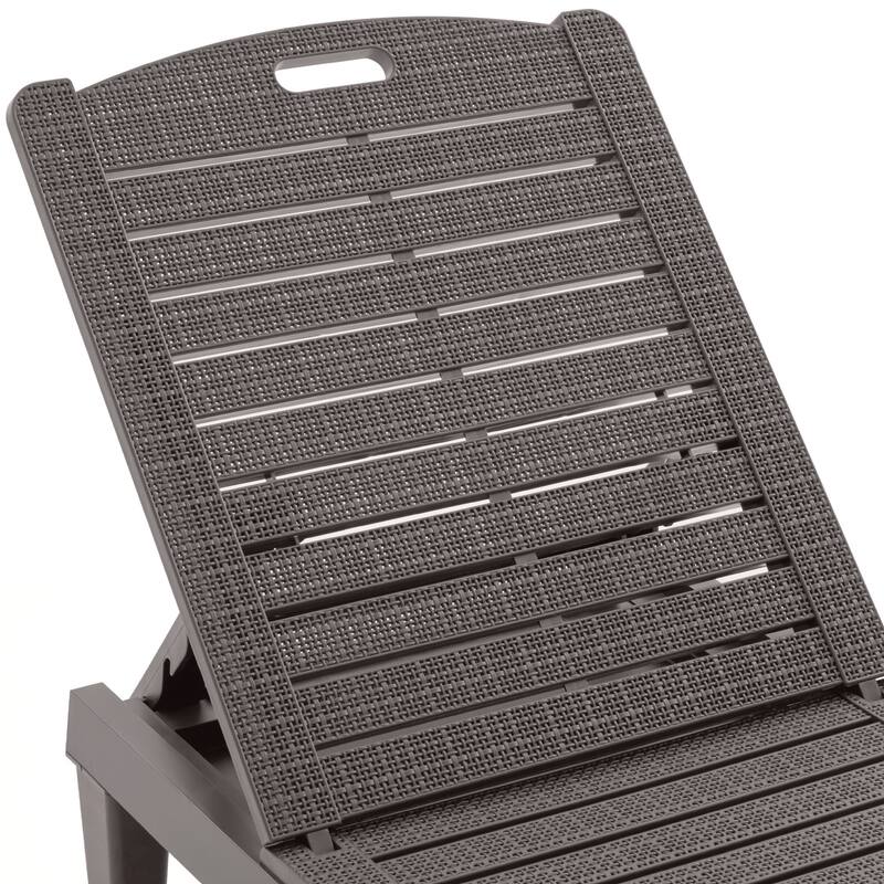 2-Piece Outdoor Chaise Lounges Resin Pool Lounge Chairs Outdoor Chaise Lounge Chair Set with Adjustable Backrest