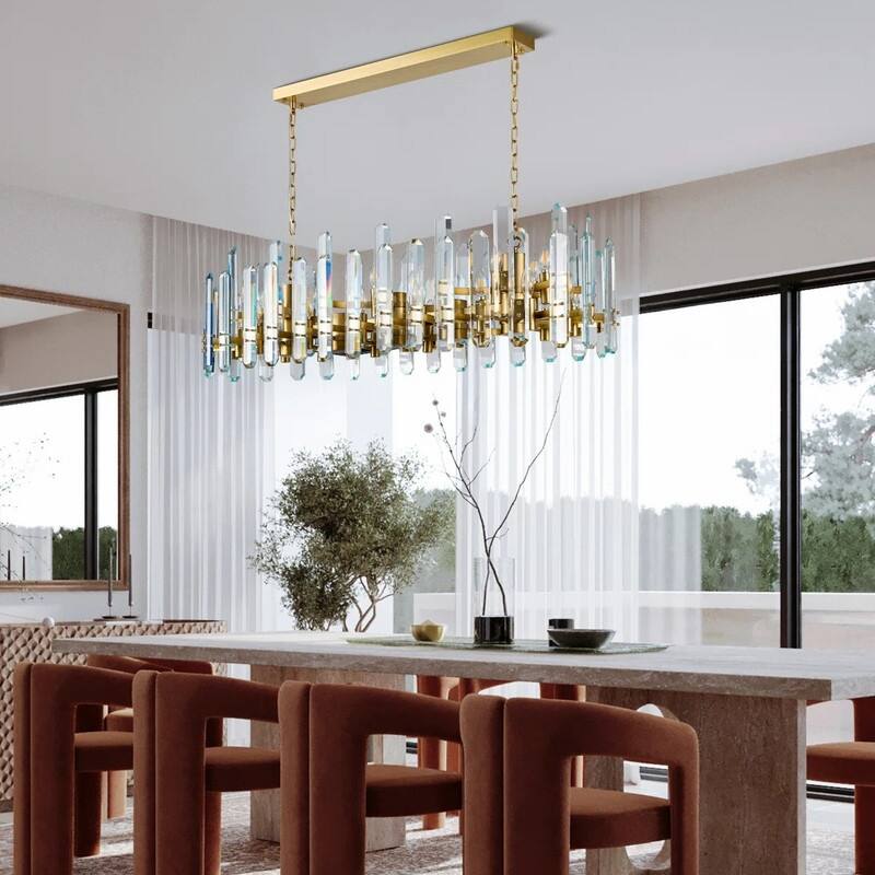 KAYLA 54in Modern Luxury Crystal Chandelier Lighting - LED Ceiling Light Fixture