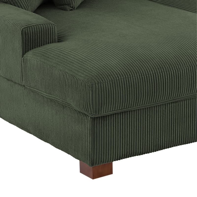 Corduroy Modular Couch Sectional Chaise Lounge Sofa