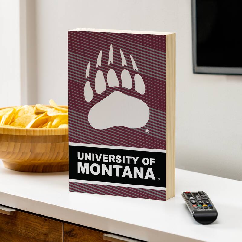 University of Montana Wooden Tabletop Mantel Shelf Sign - 8" x 12"