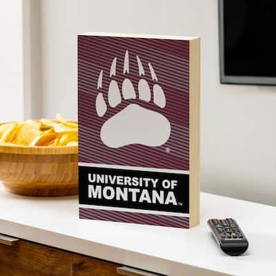 University of Montana Wooden Tabletop Mantel Shelf Sign