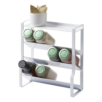 Yamazaki Home Four-Tier Slim Spice Rack, Steel - L 3.74 x W 9.45 x H 10.51 inches