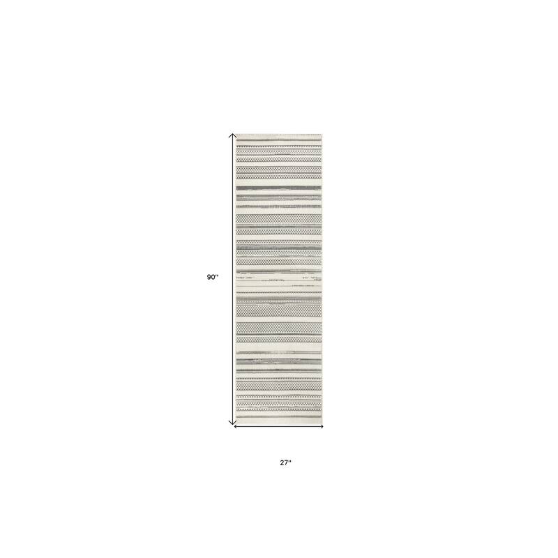 Power Loomed Distressed Traditional Area Rug - 90' X '27' X '0.5