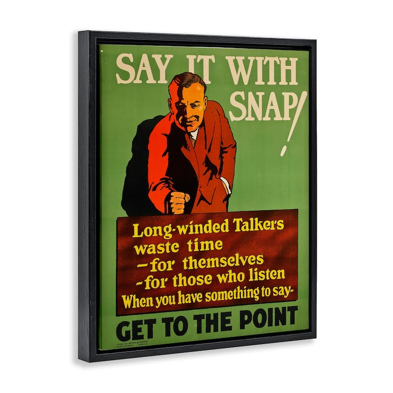 Stupell Vintage Say It With Snap Framed Floater Canvas Wall Art Design By Marcus Jules