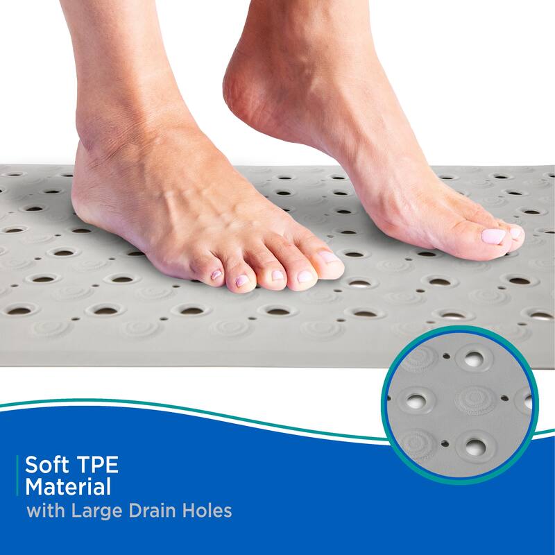 Kenney TPE Bath Shower, and Tub Mat, 15.5" W x 27.75" L