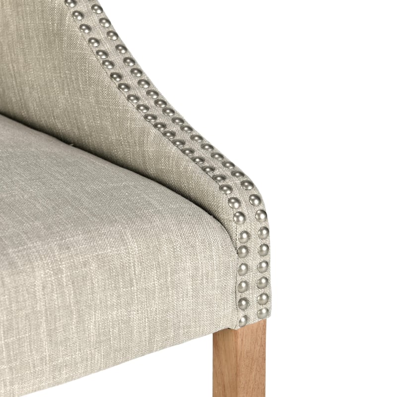 Aoki Upholstered Beige 30-inch Bar Stool by Kosas Home