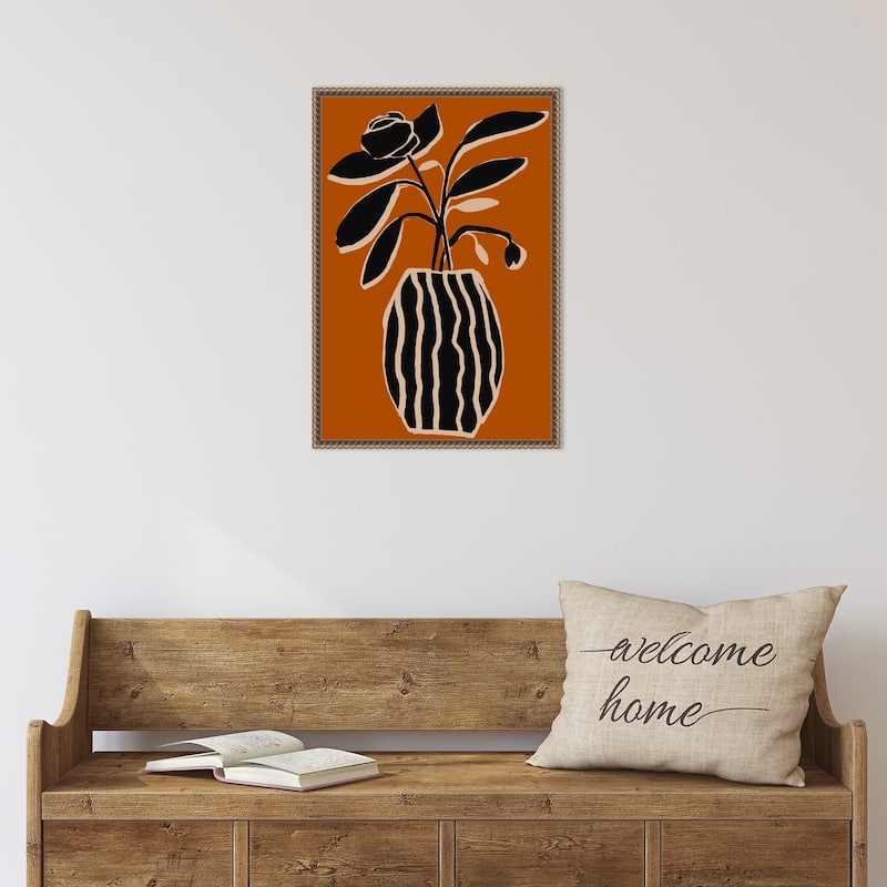 Ochre Still Life No 5 by Treechild Framed Canvas Wall Art Print