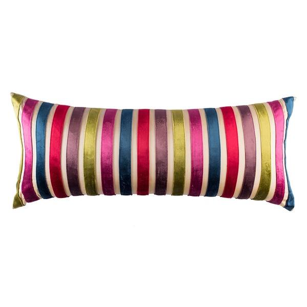 Shop Glam Velvet Textured Stripes Decorative Handmade Throw Pillow