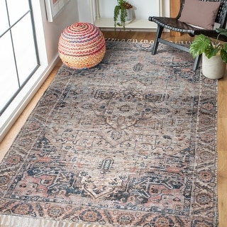 Carson Carrington Lugnvik Blue/Pink Jute Blend Flatweave Area Rug - Bed ...