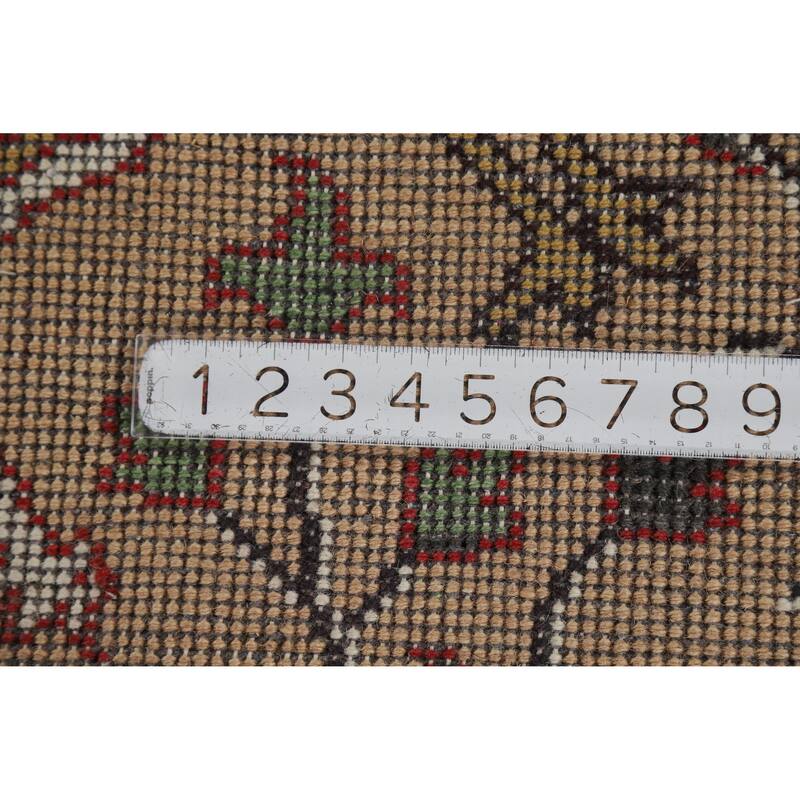 Hand Knotted Oriental 100% Wool Carpet Traditional All-Over Peach Ziegler Area Rug - 9' 10'' X 7' 11''