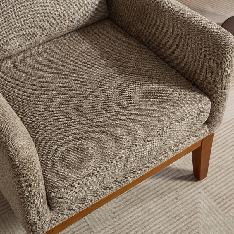 26.18" Wide Modern Accent Chair, High Back Reading Chair ,Upholstered Armchair Club Chair with Wood Legs for Living Room,Bedroom