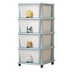 preview thumbnail 1 of 14, Organizational Storage, Drawer Storage Rack with 4 layers, Flexible Mobility With Wheels in White White-4 Drawer