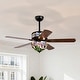 preview thumbnail 2 of 15, Warehouse of Tiffany Zaina 5-Blade Lighted Ceiling Fan 2-Tier Tiffany Style Glass