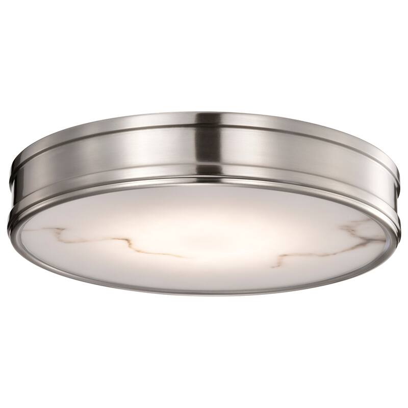 Kendall - 14 Inch LED Flush Mount - Brushed Nickel with Alabaster Glass - Brushed Nickel