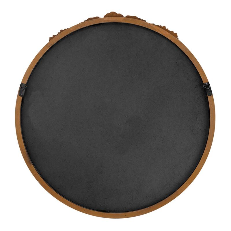 Round Hand Carved Rose Antique Wall Mirror