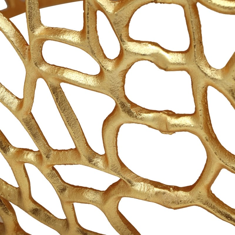 Modern Aluminum Round Coffee Table,Gold Drum Coffee Table Mesh Round Coffee Table