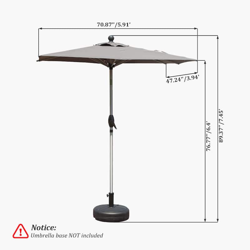 GDFStudio - Rectangular Patio Umbrella with Crank Lift and Multi-Angle Tilt, UV-Resistant Outdoor Shade