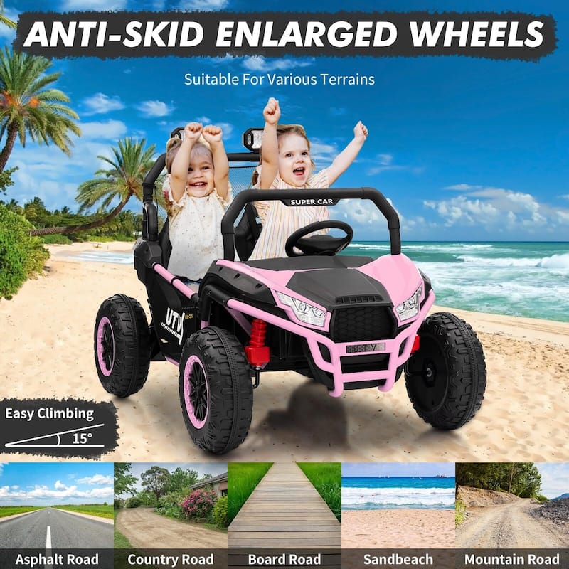 24V Kids Electric Car, 2-Seater UTV Off-Road