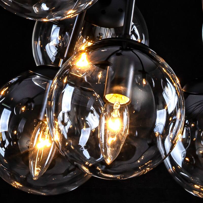 Starsky 12-Light Modern Bubble Seeded Glass Chandelier